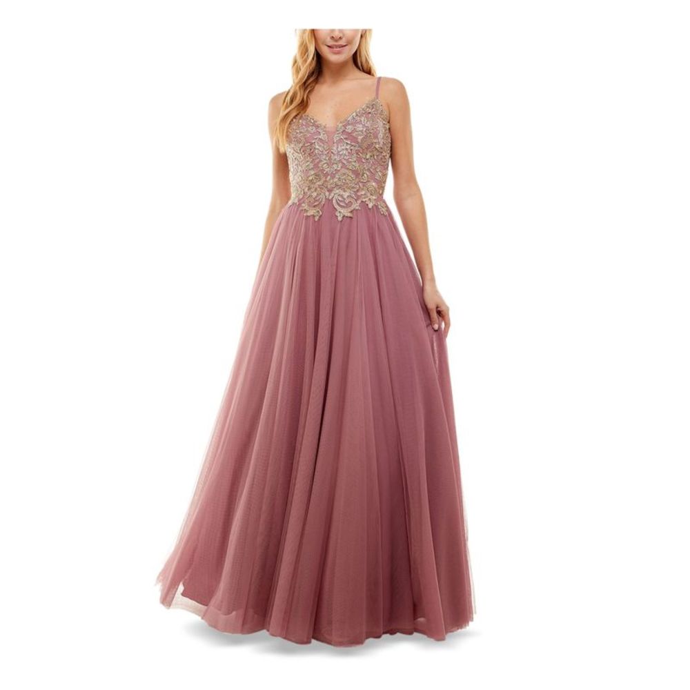 SAY YES TO THE DRESS Womens Pink Lined Hook And Eye Sleeveless Dress Juniors 5